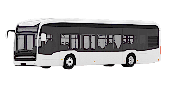 weißer elektrischer Stadtbus