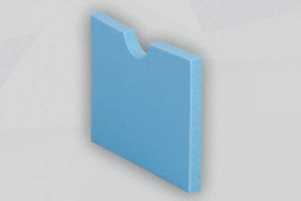 Blaue Platte Schwingungsisolierungen stehend