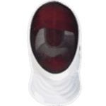 weißer Fechthelm mit schwarzem Gittervisir